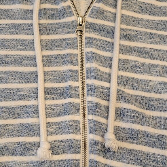 LUCKY BRAND Women's Striped French Terry Hooded Poncho Zip-up Jacket Top  M - Picture 8 of 14